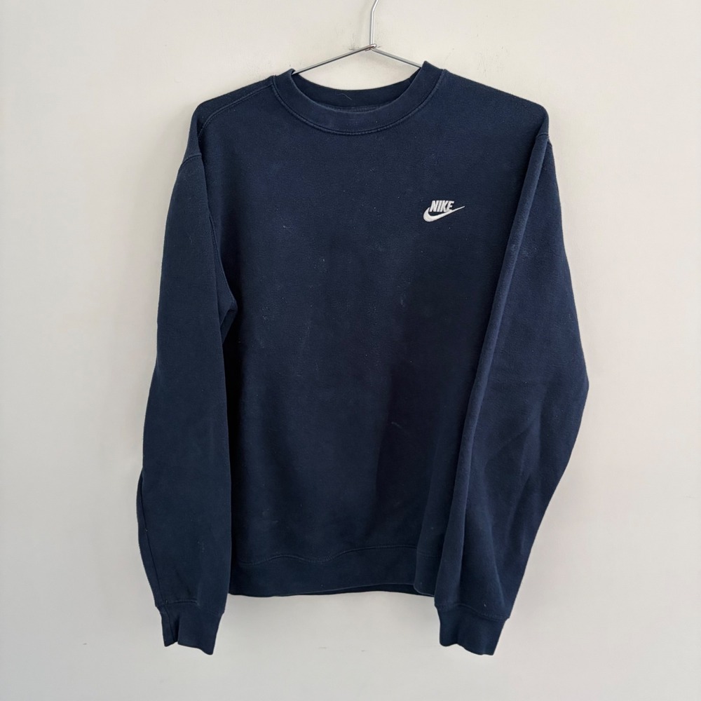 Nike Mens Navy Blue Fleece Crewneck Sweatshirt Medium